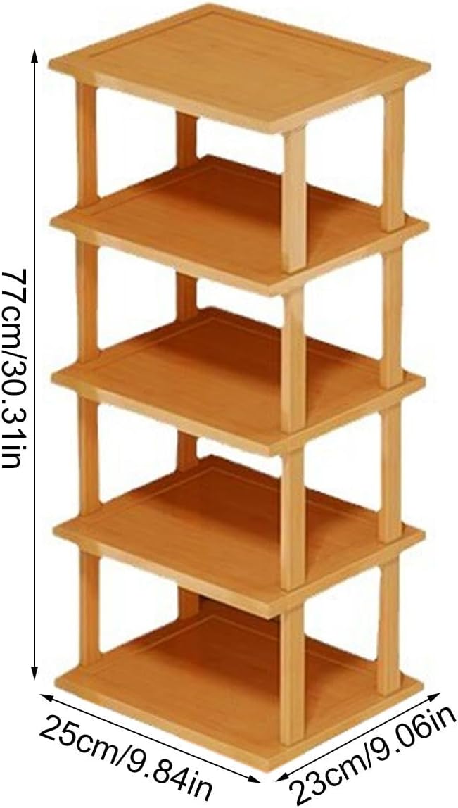 5-Tier Wooden Storage Rack – Multipurpose Shoe Organizer, Bookshelf, and Display Shelf for Entryway, Living Room, or Bedroom