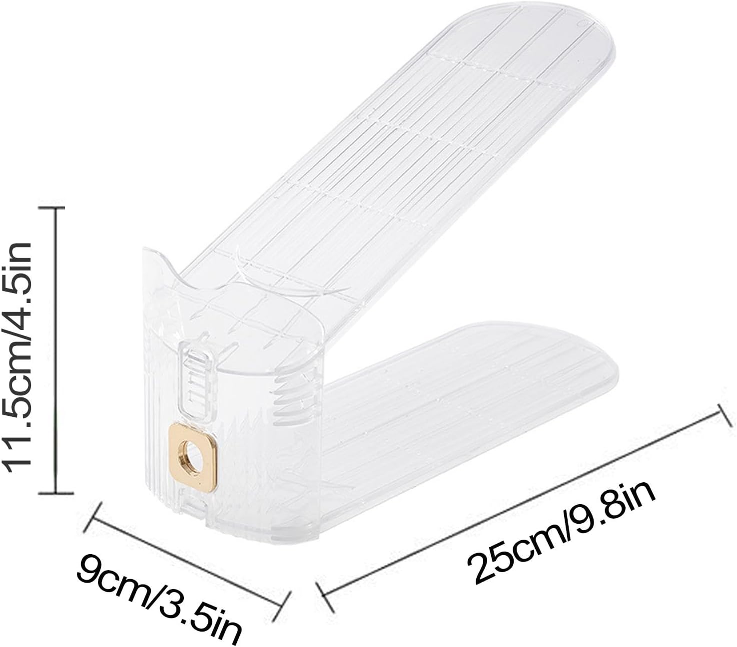Transparent Adjustable Shoe Organizer Rack | Double Layer Space-Saving Shoe Slot |  Closet & Cabinet Shoe Storage Solution