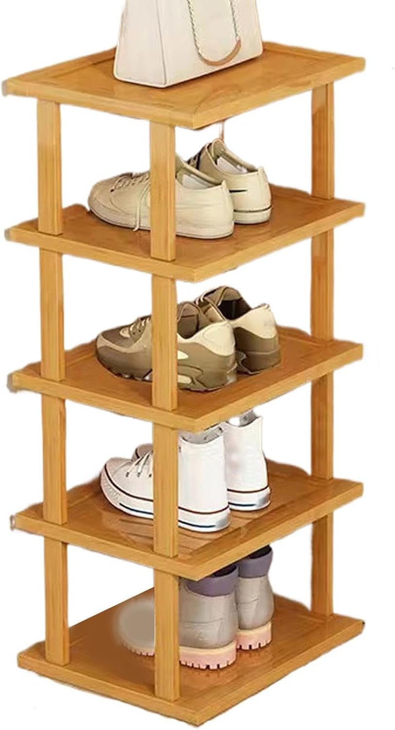5-Tier Wooden Storage Rack – Multipurpose Shoe Organizer, Bookshelf, and Display Shelf for Entryway, Living Room, or Bedroom