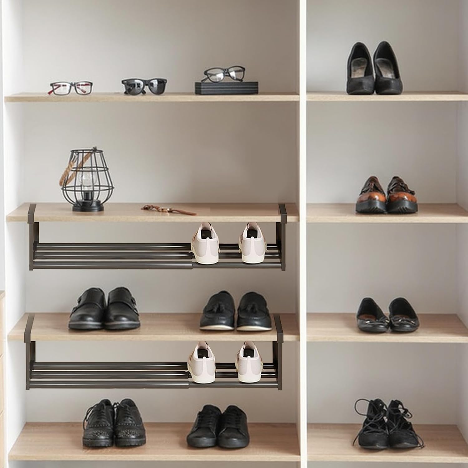 Adjustable Under-Shelf Storage Rack – Expandable Cabinet Organizer  for Kitchen, Bathroom, Closet, or Shoes