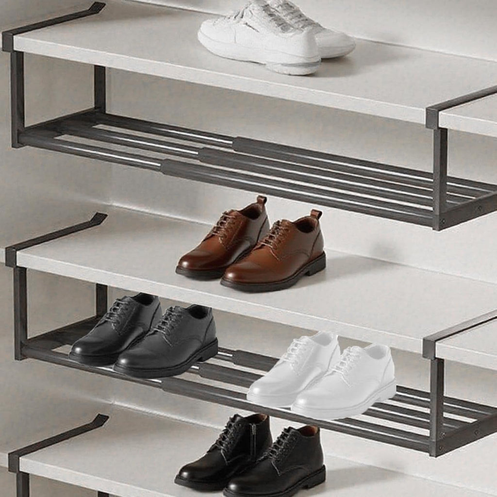 Adjustable Under-Shelf Storage Rack – Expandable Cabinet Organizer  for Kitchen, Bathroom, Closet, or Shoes