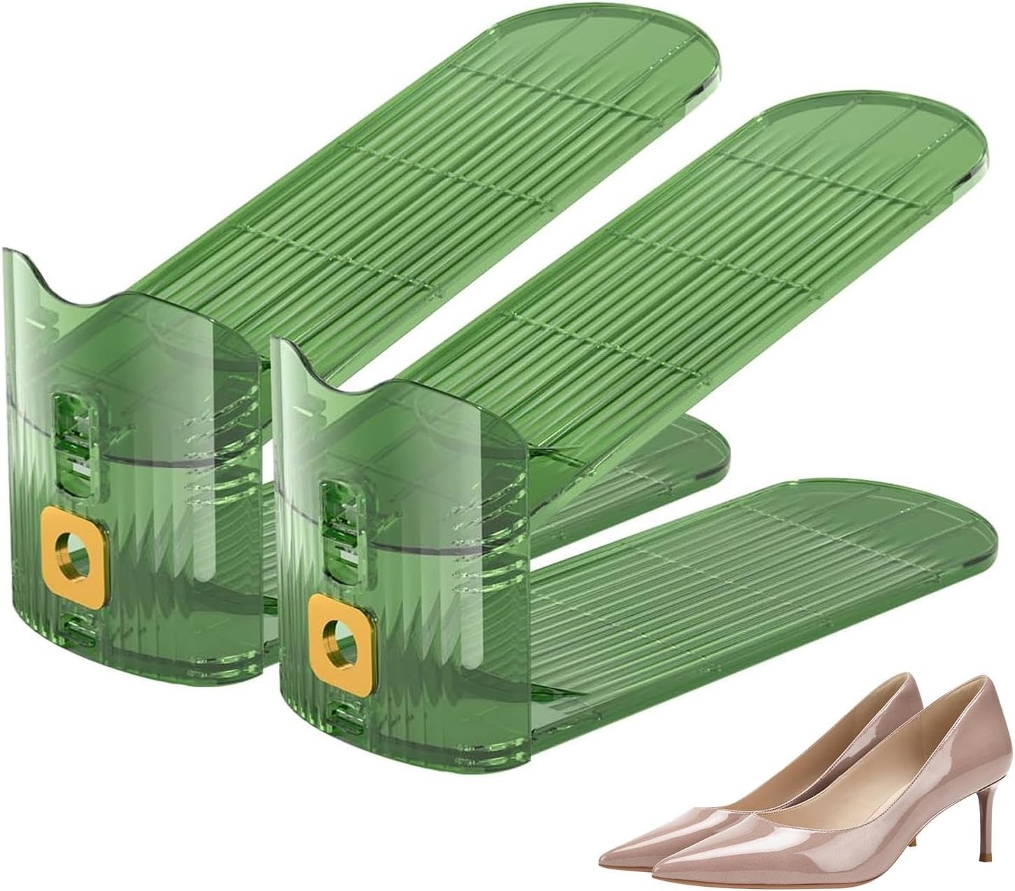 Adjustable Double-Layer Shoe Slot Organizer – Space-Saving Shoe Rack with Non-Slip Design for Sneakers, Heels, Flats, and More