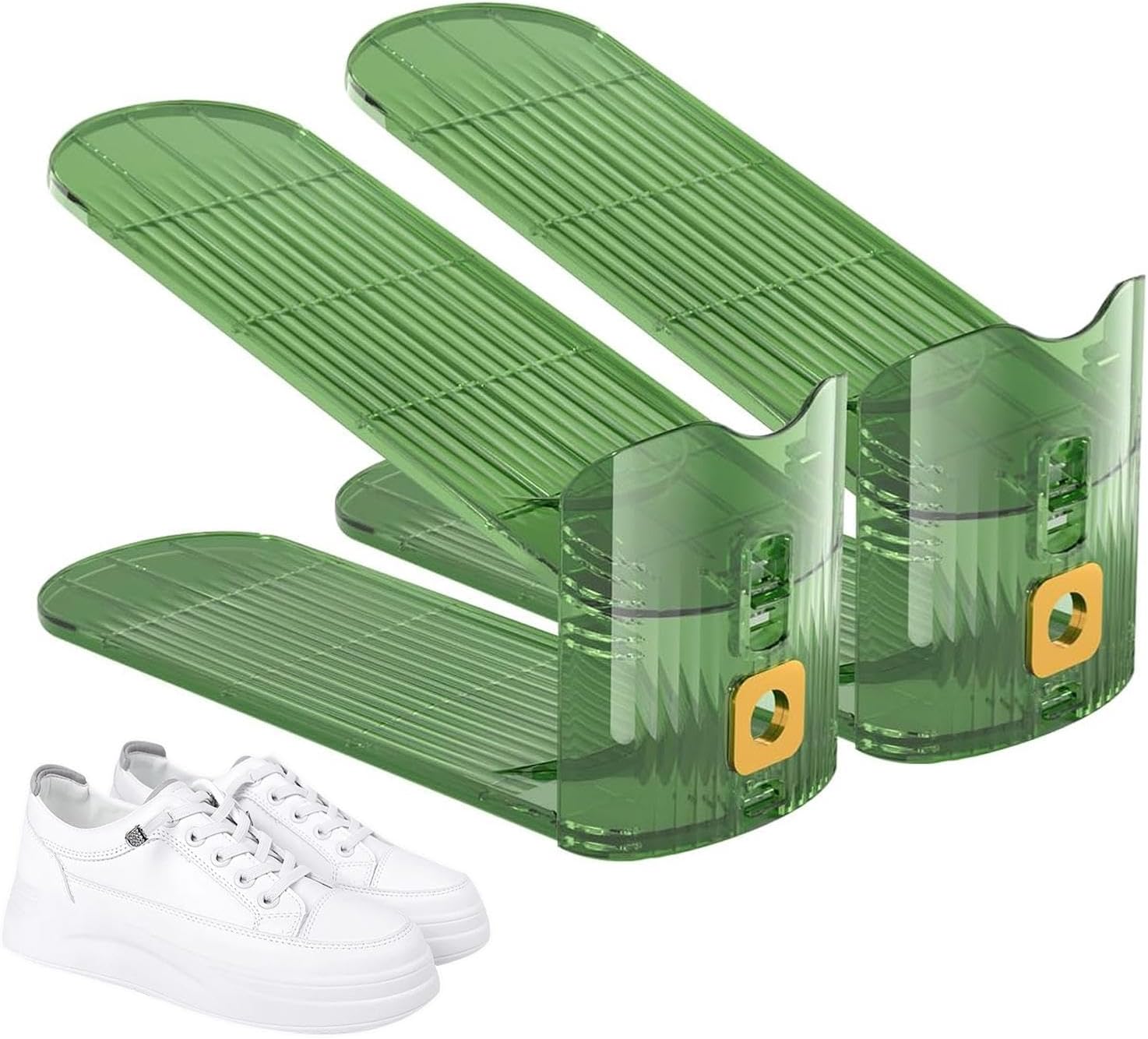 Adjustable Double-Layer Shoe Slot Organizer – Space-Saving Shoe Rack with Non-Slip Design for Sneakers, Heels, Flats, and More